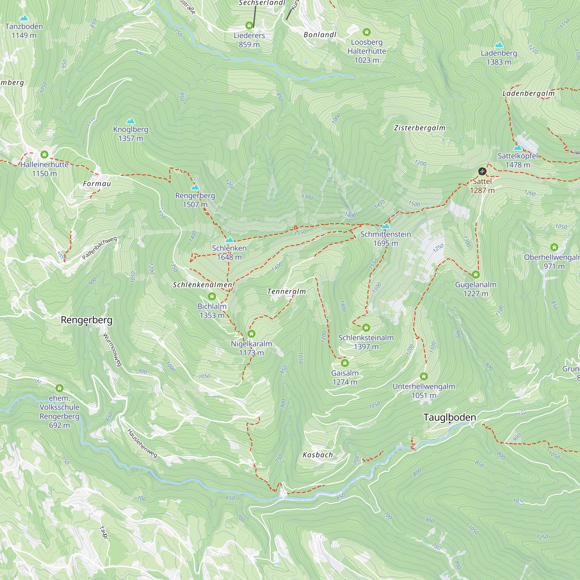 Trattnerhütte - Tenneralm map
