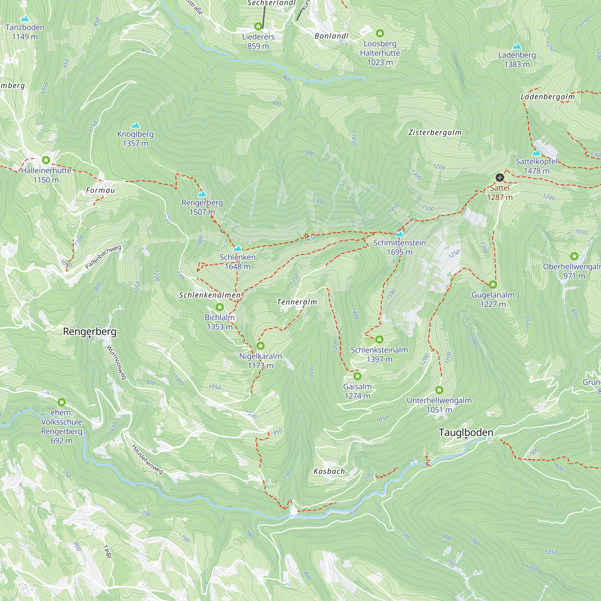 Trattnerhütte - Tenneralm map