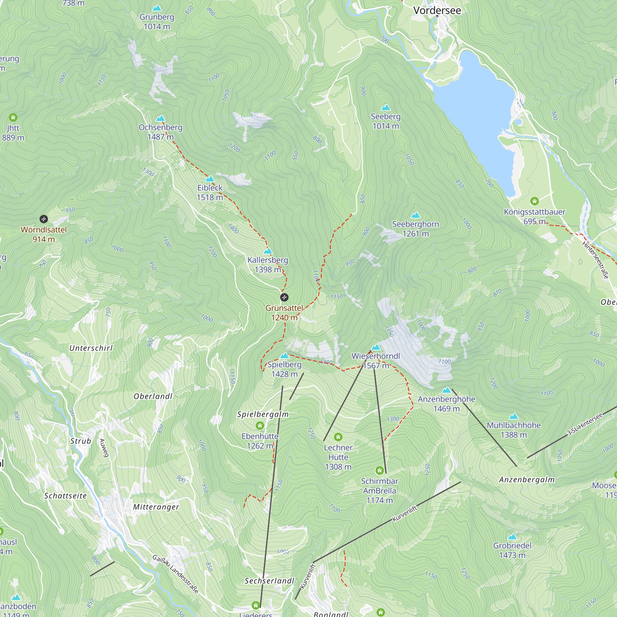 Grünaualm map