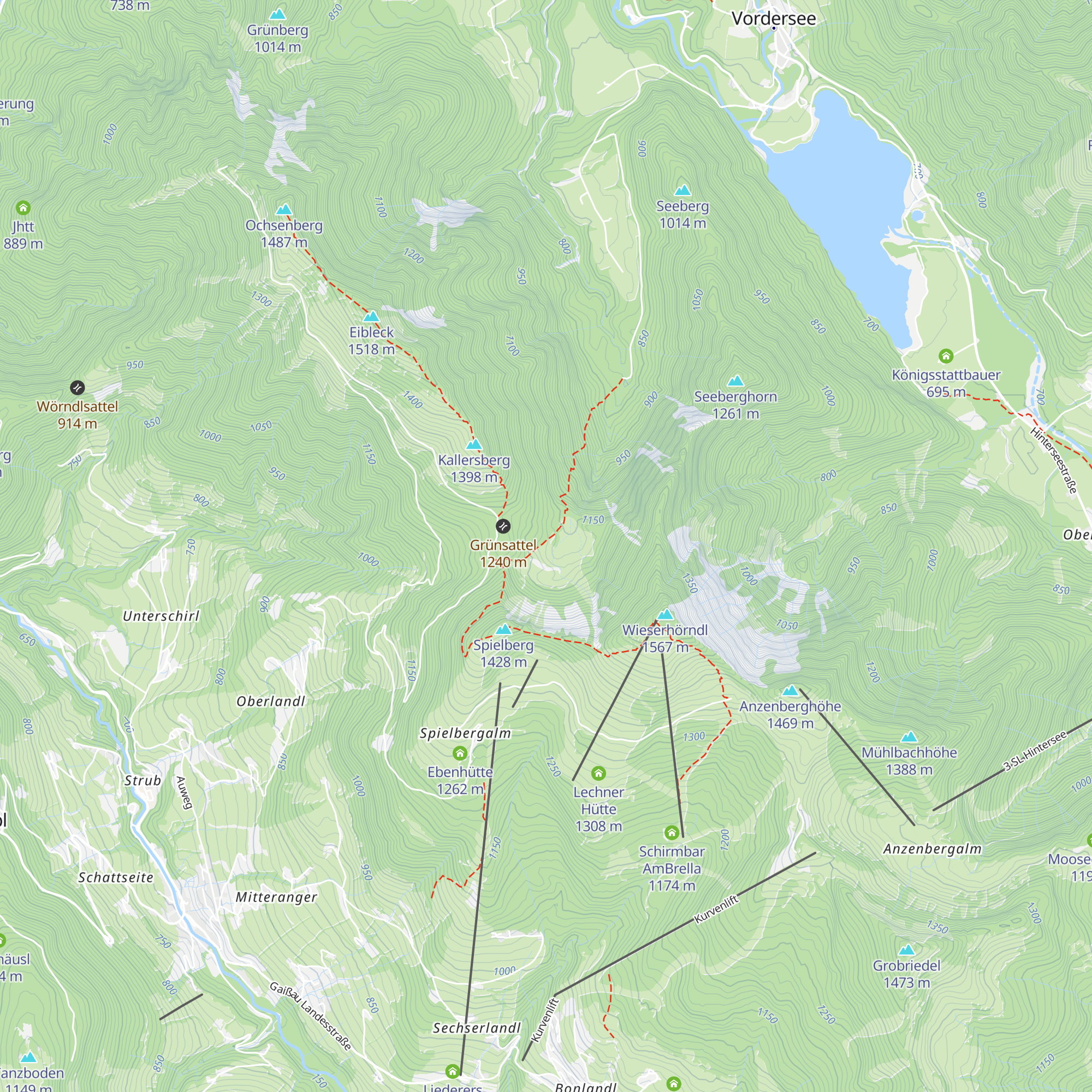 Grünaualm map