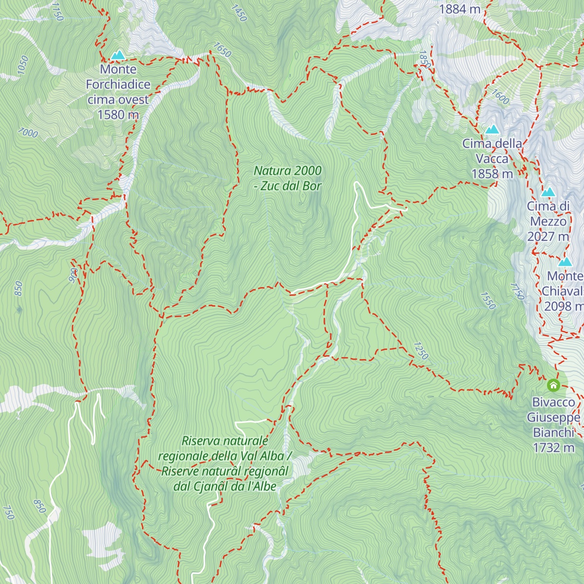 Rifugio Vualt map