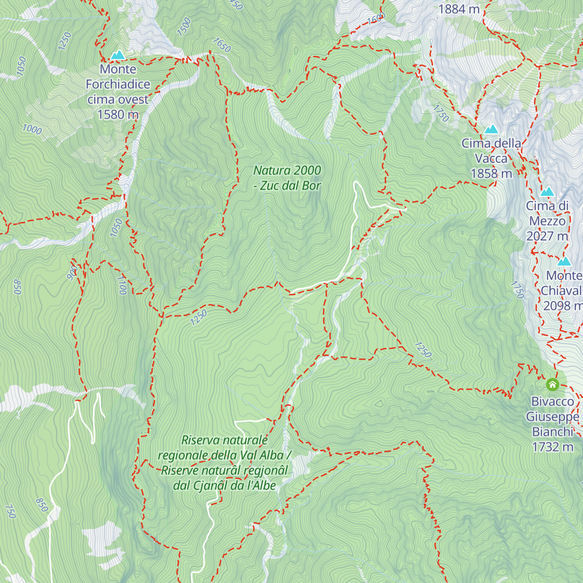 Rifugio Vualt map