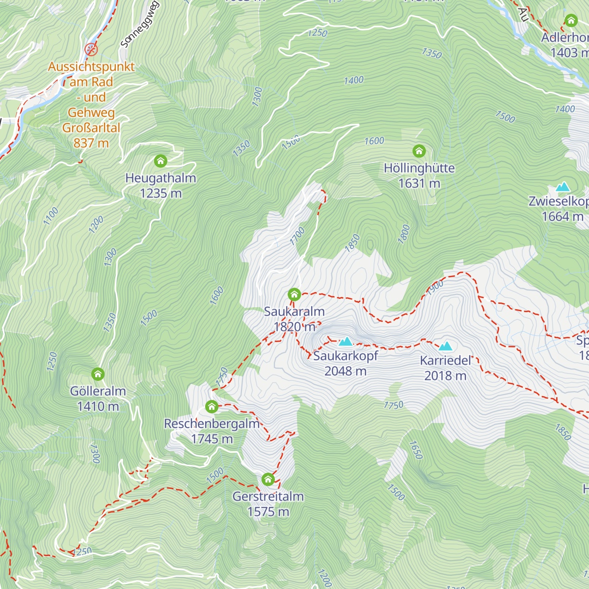 Saukaralm map
