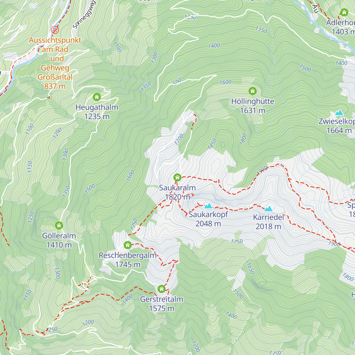 Saukaralm map