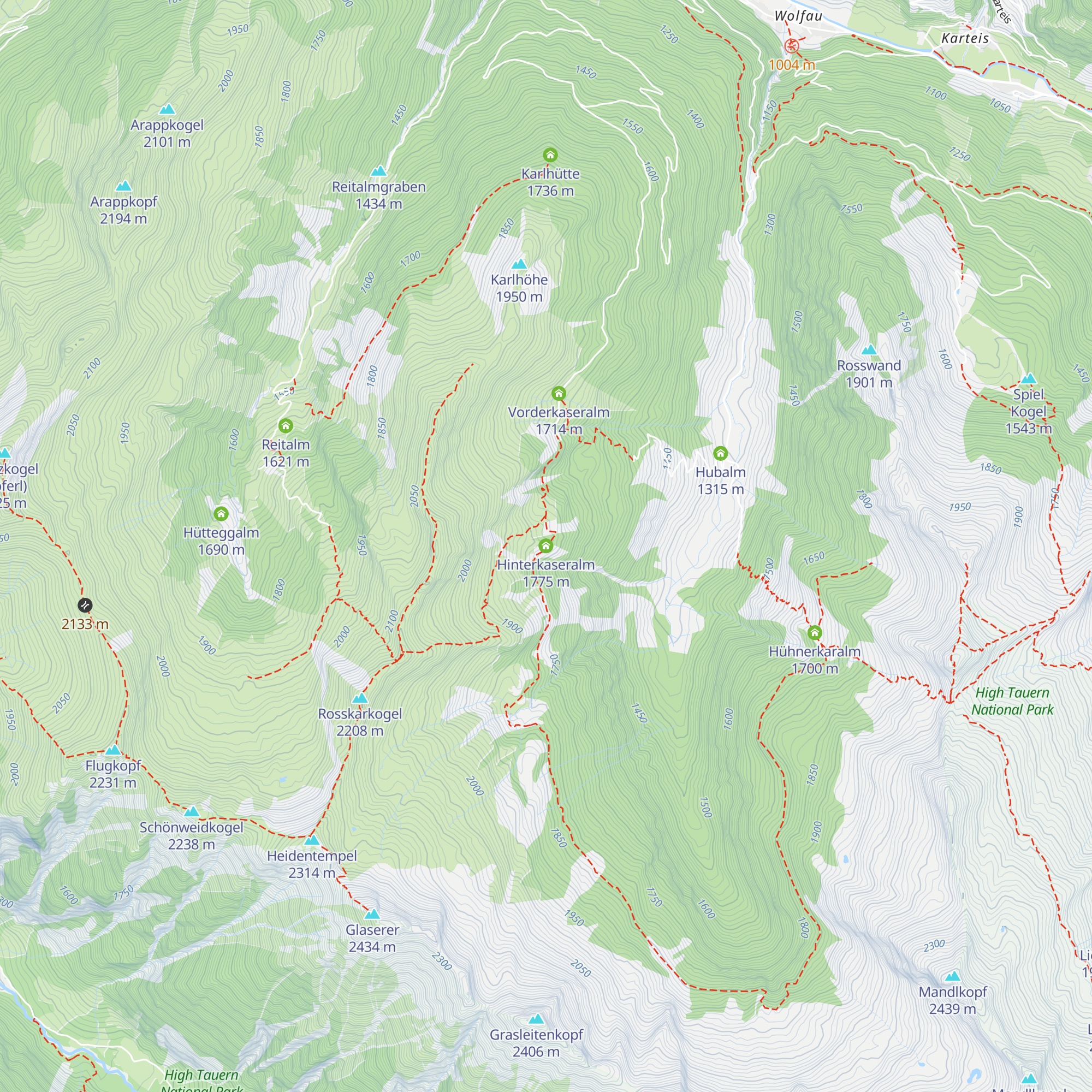 Hinterkaseralm map