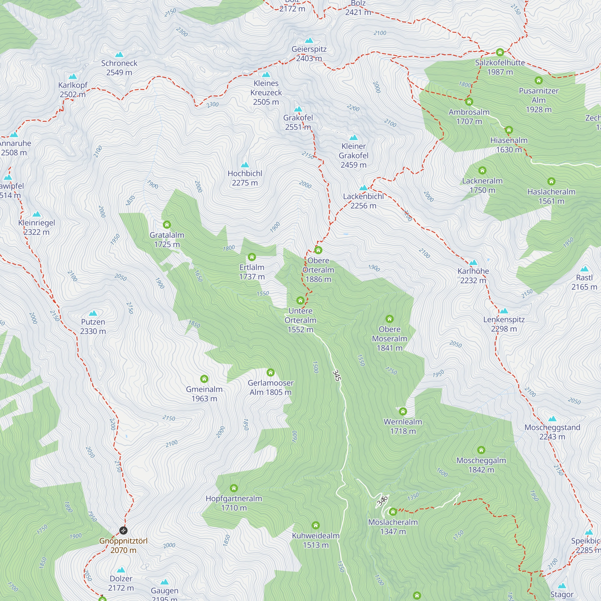 Untere Orteralm map