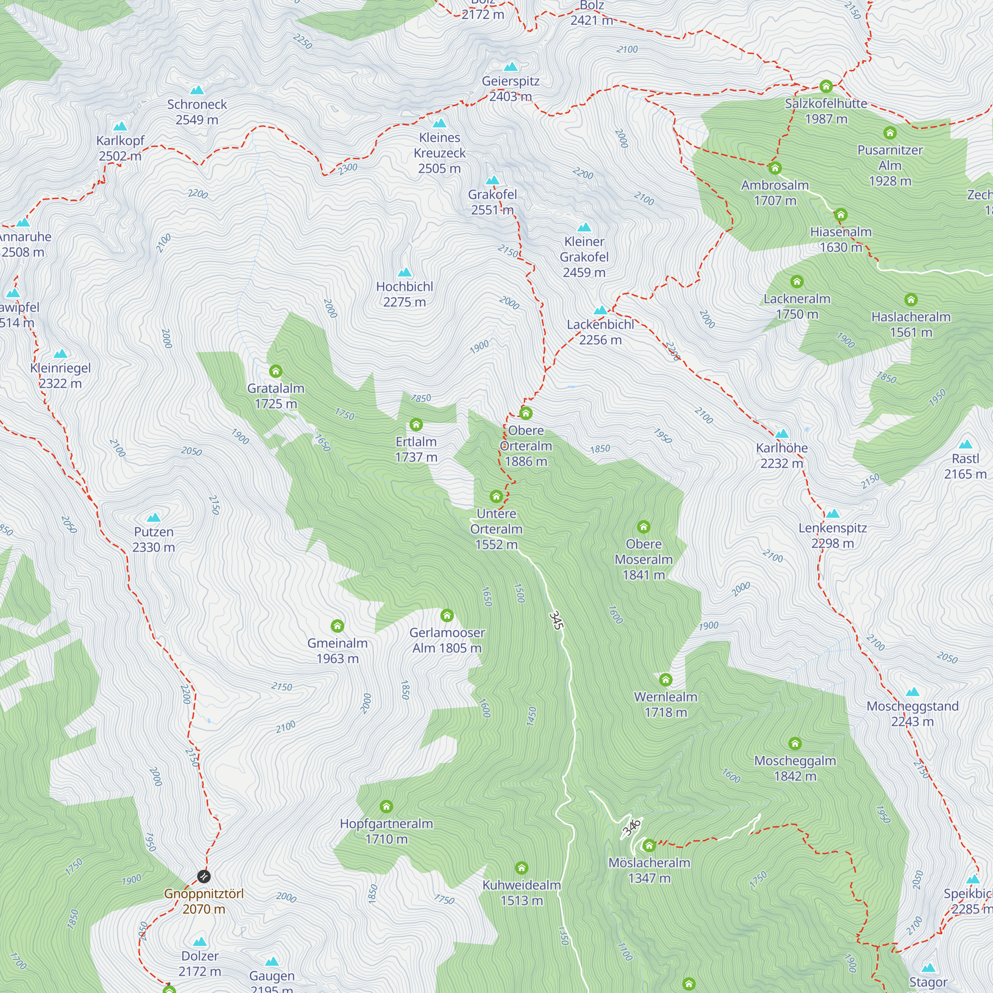 Untere Orteralm map