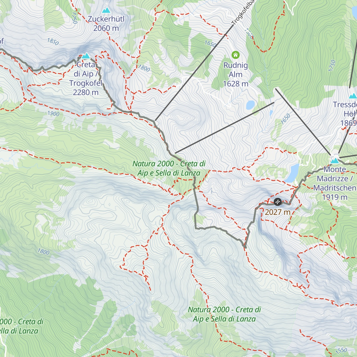 Bivacco Ernesto Lomasti map