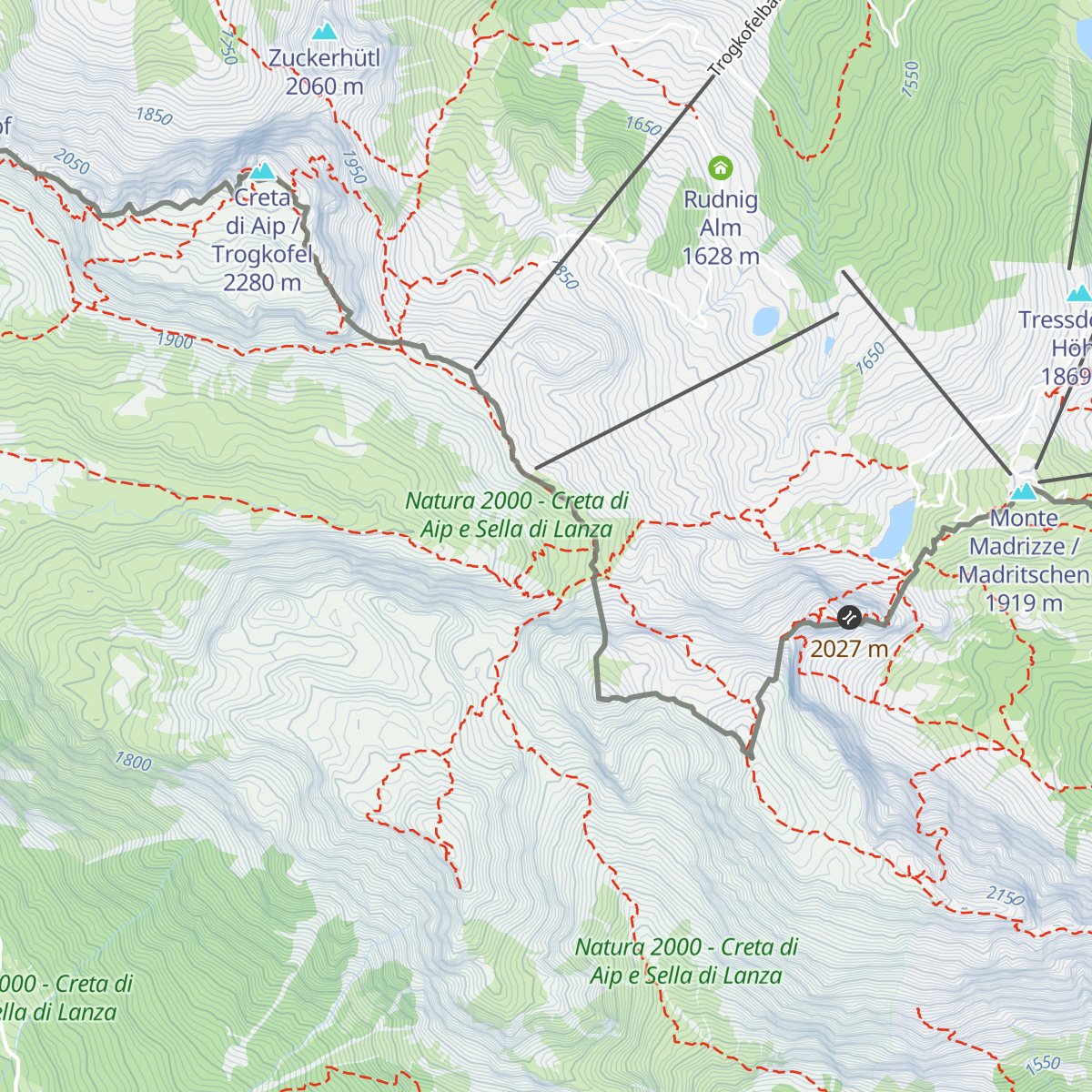 Bivacco Ernesto Lomasti map
