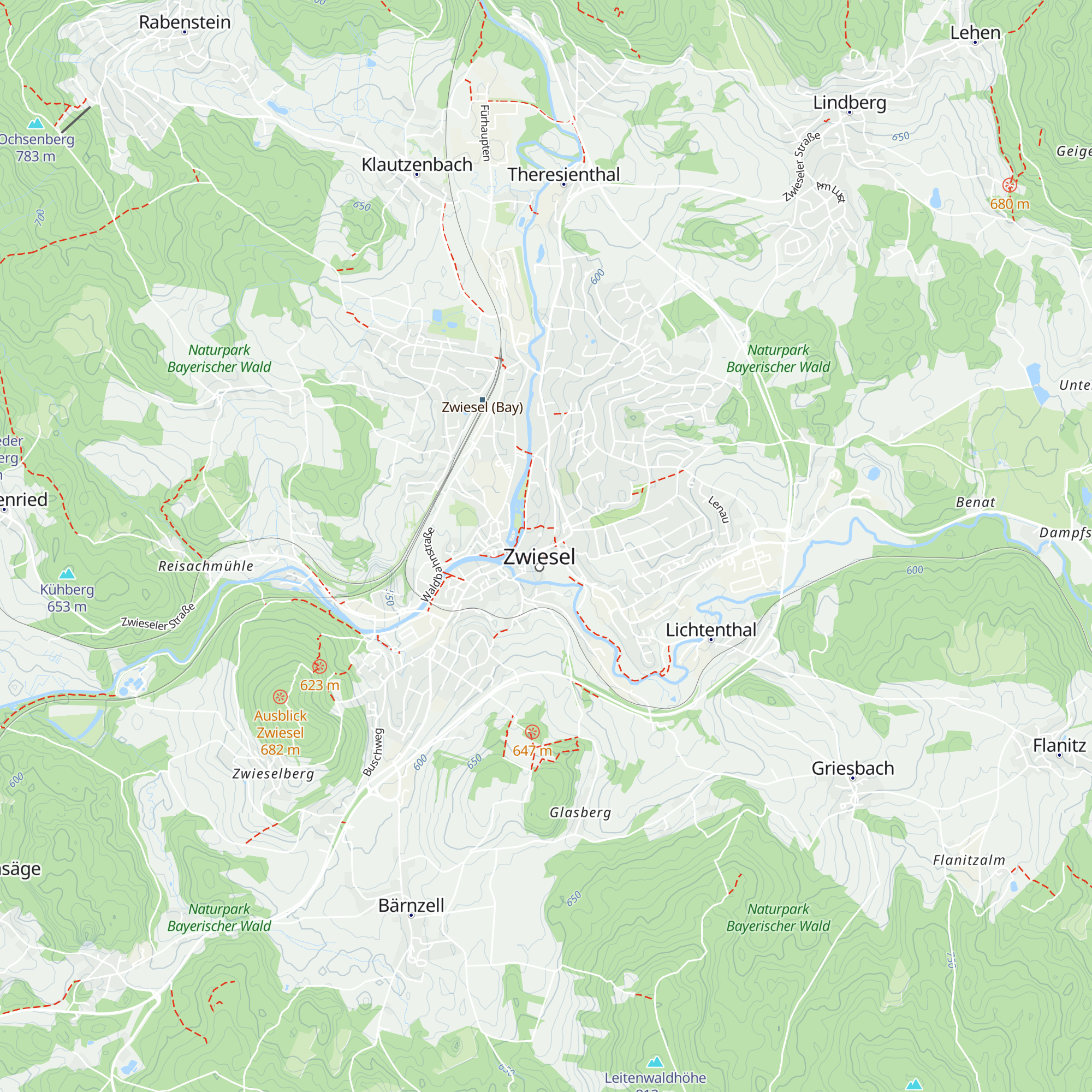 Tourist-Info Zwiesel map