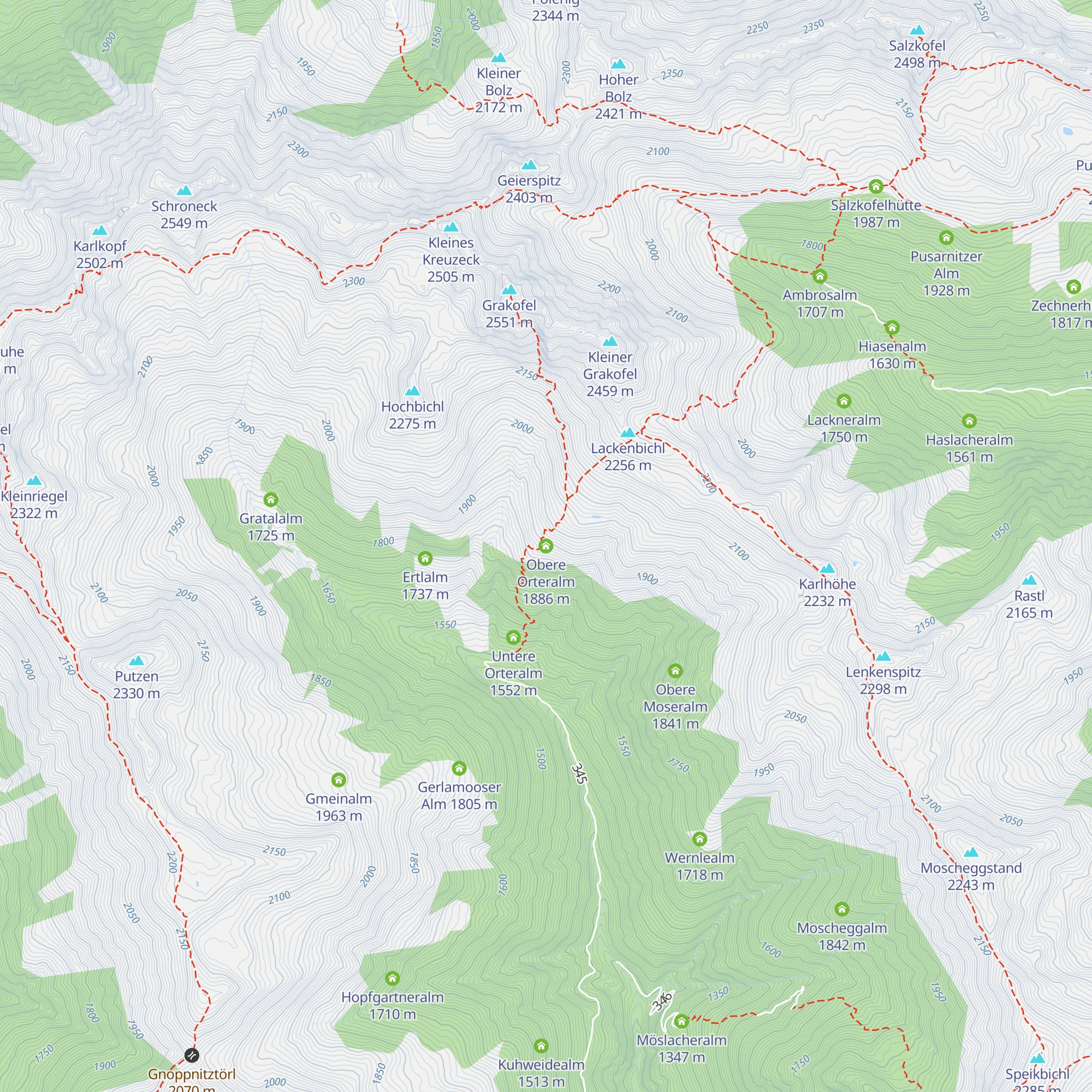 Obere Orteralm map