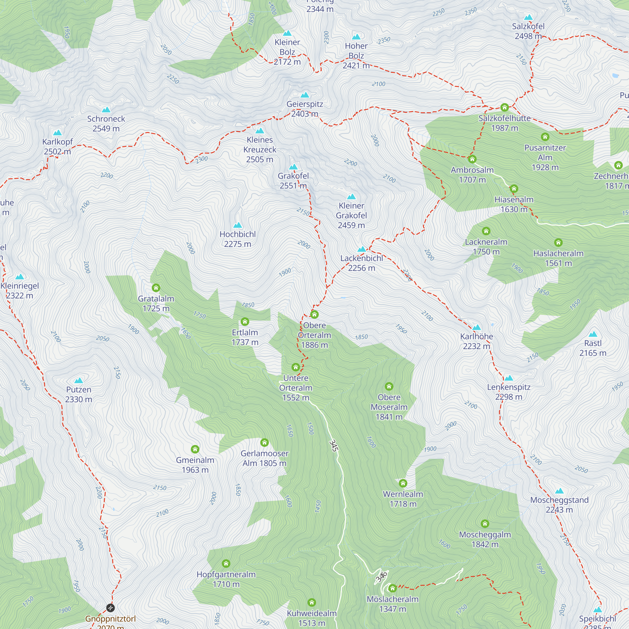 Obere Orteralm map