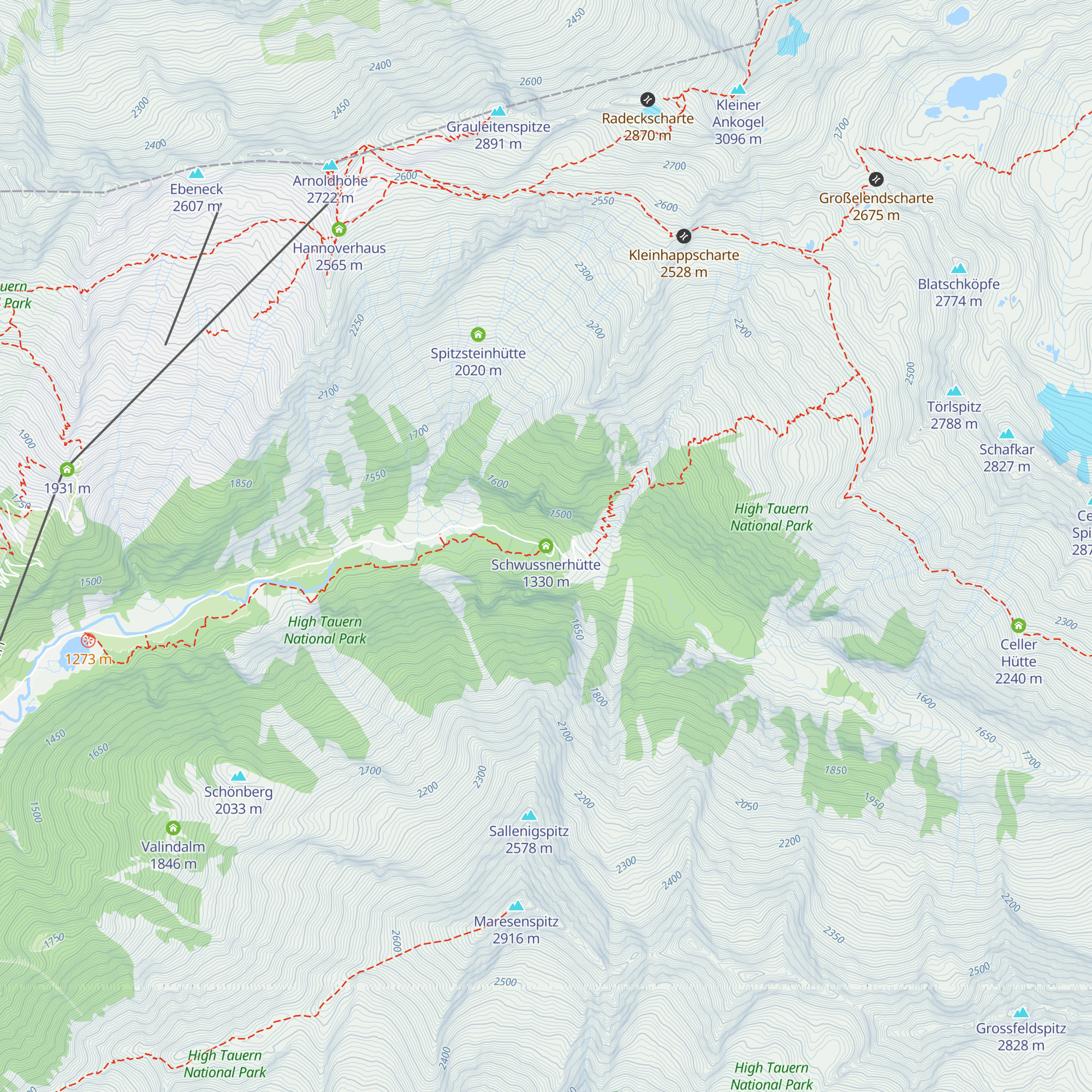 Schwussnerhütte map