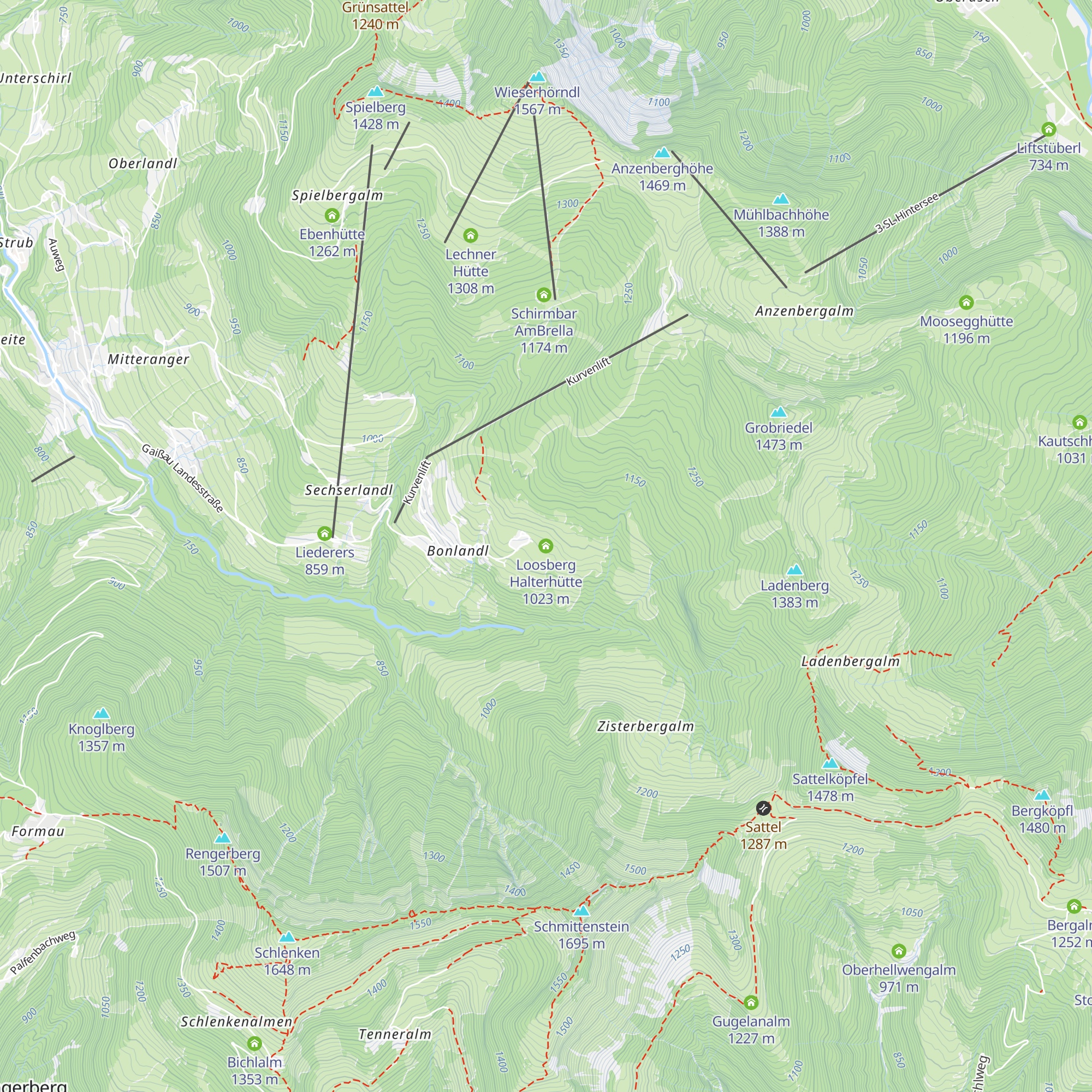Loosberg Halterhütte map