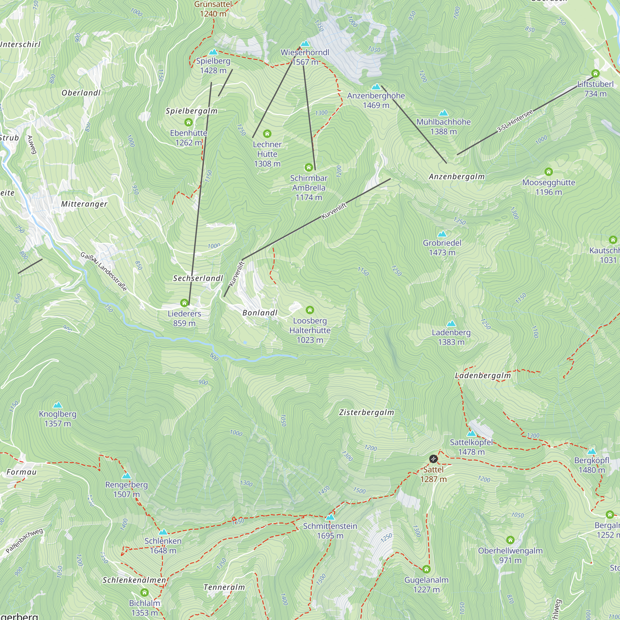 Loosberg Halterhütte map