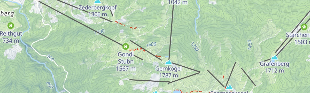 Map of the start of Drachi's Einsteiger-Klettersteig