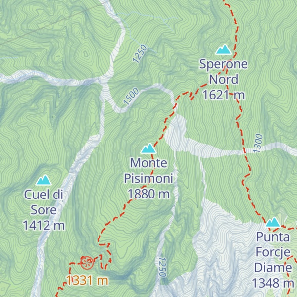 Map of Monte Pisimoni