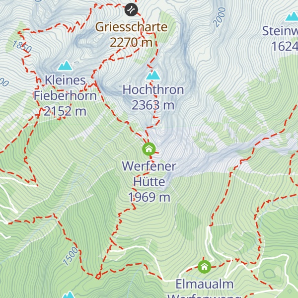 Map of Werfener Hütte