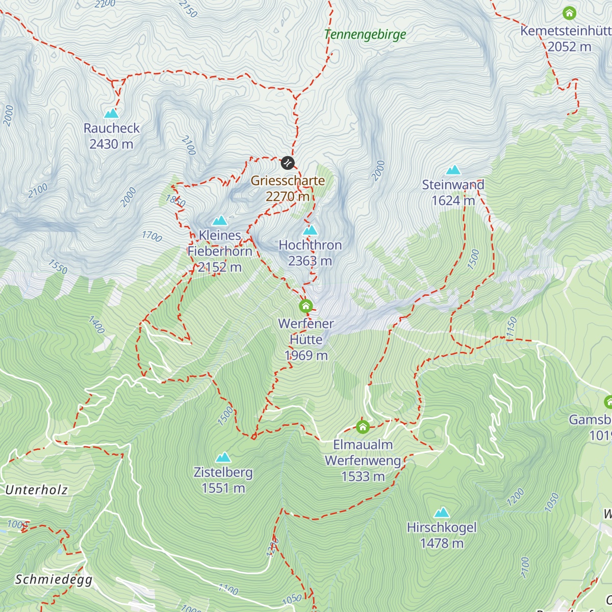 Werfener Hütte map