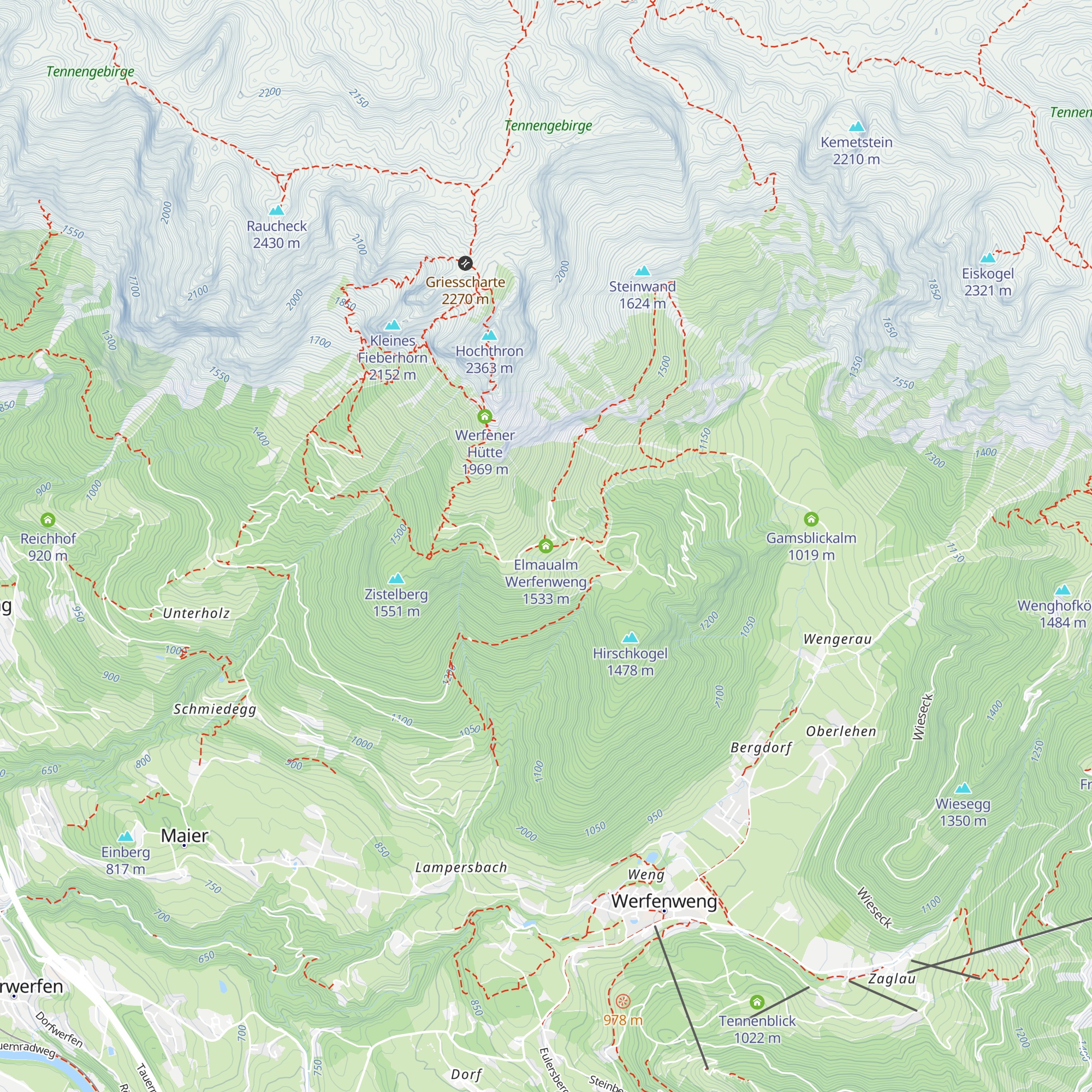 Elmaualm Werfenweng map