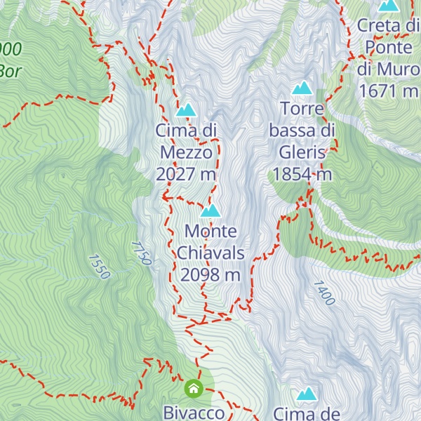 Map of Monte Chiavals