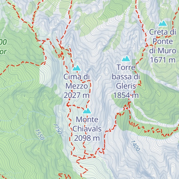 Map of Cima Alta di Gleris