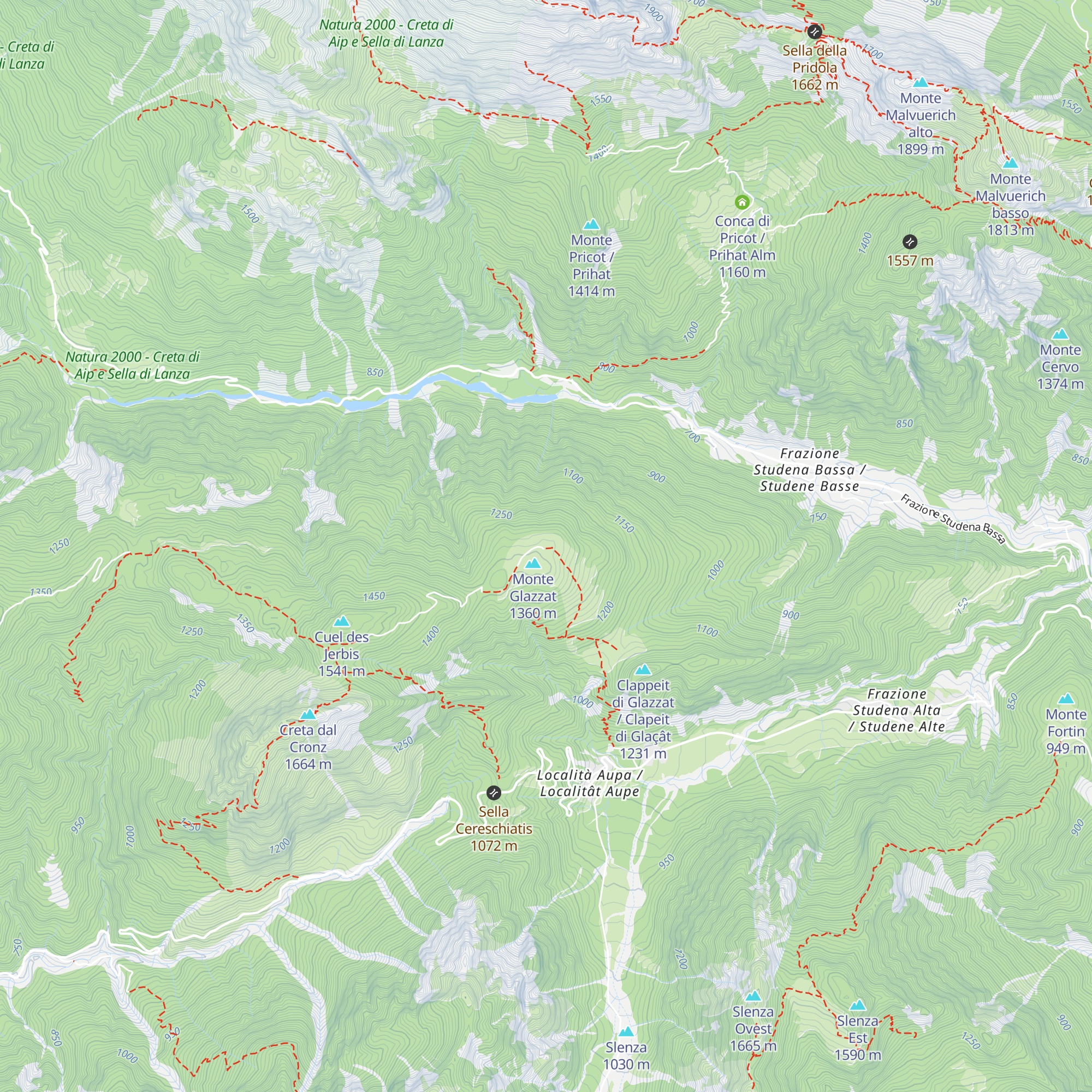 Malga Glazzat map