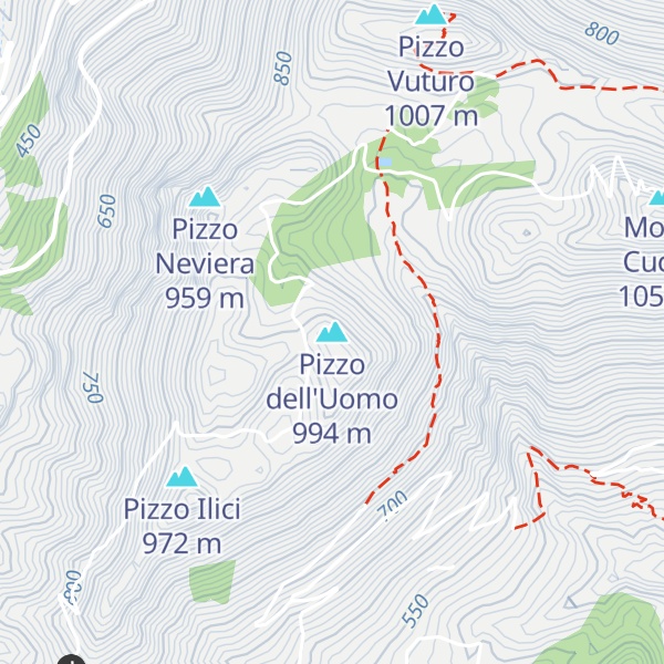 Map of Pizzo dell'Uomo