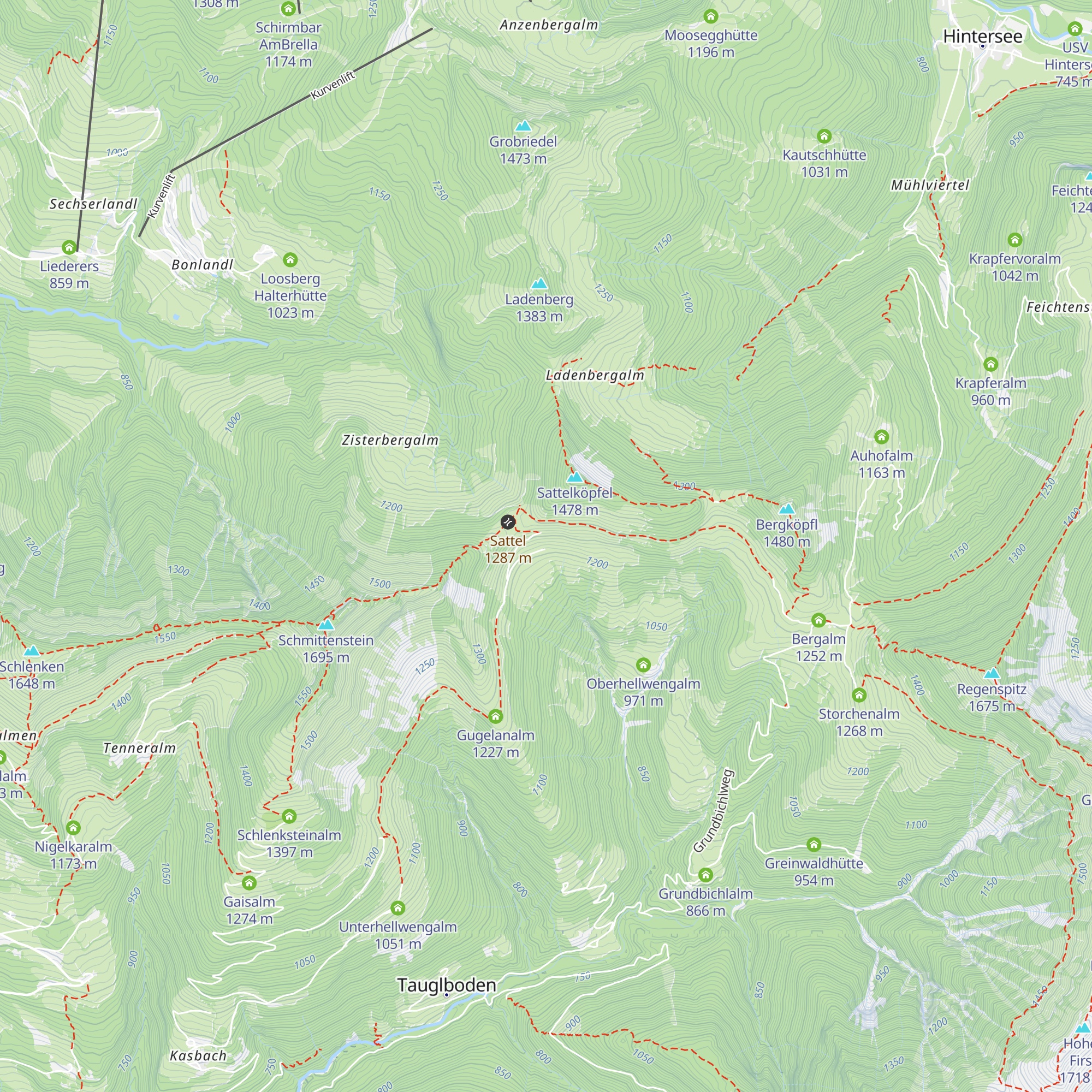Sattelalm map
