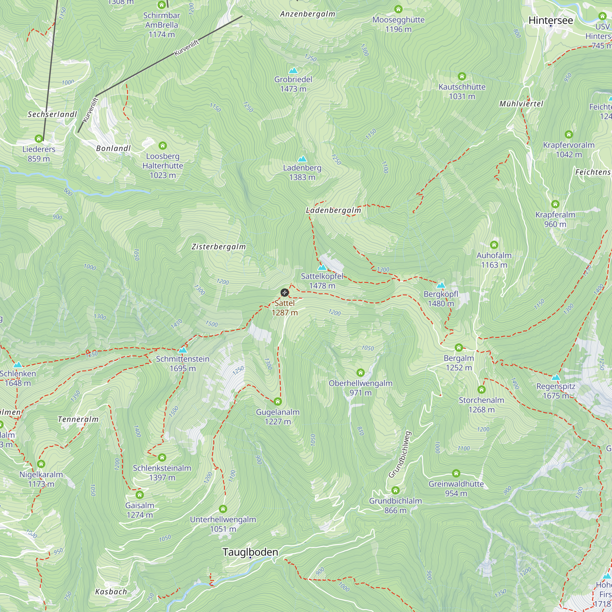 Sattelalm map