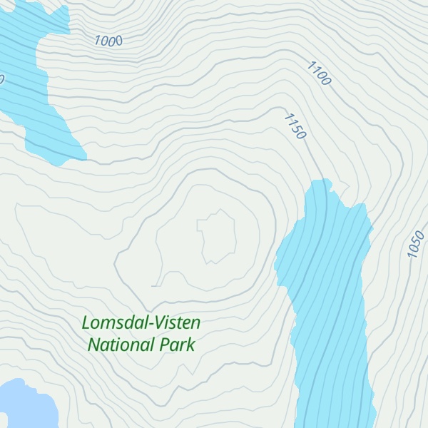 Map of Storklumpen (Blåfjellet) SV for