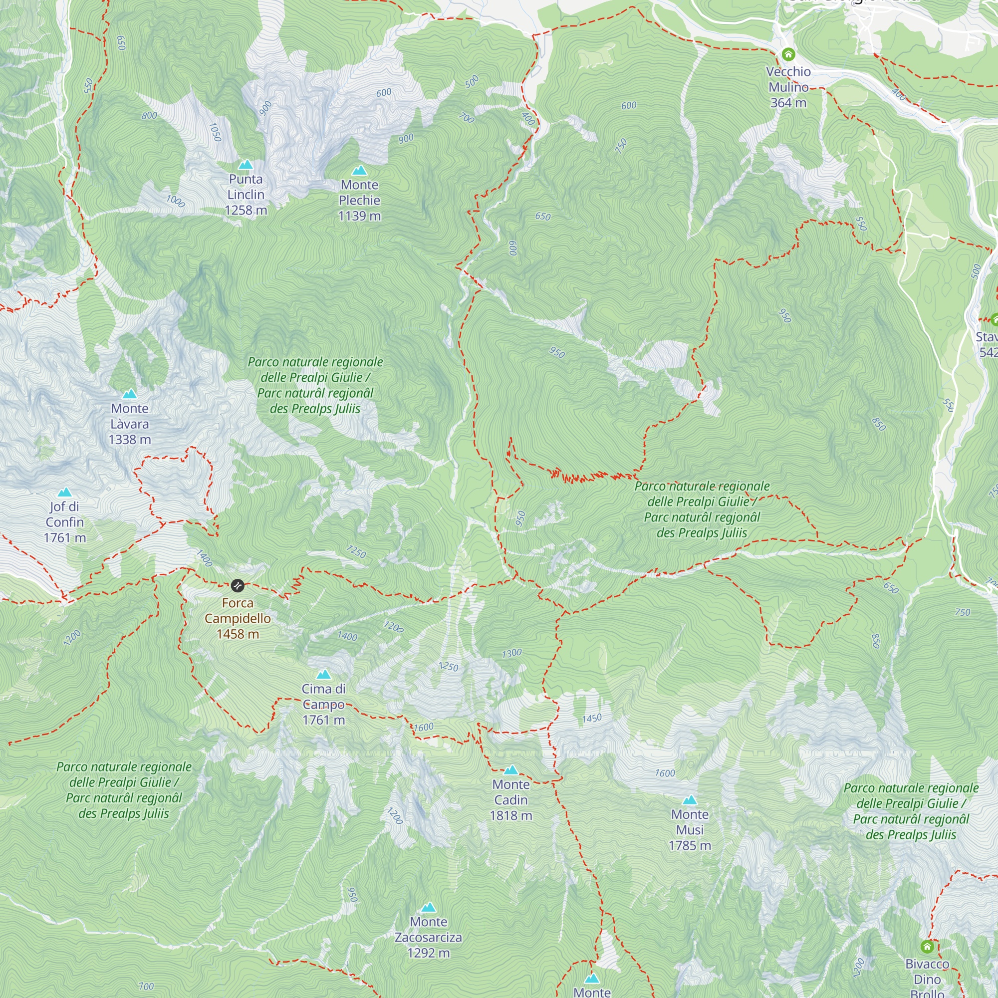 Ricovero casera Rio Nero map