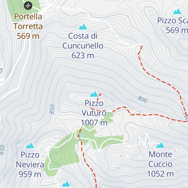 Map of Pizzo Vuturo
