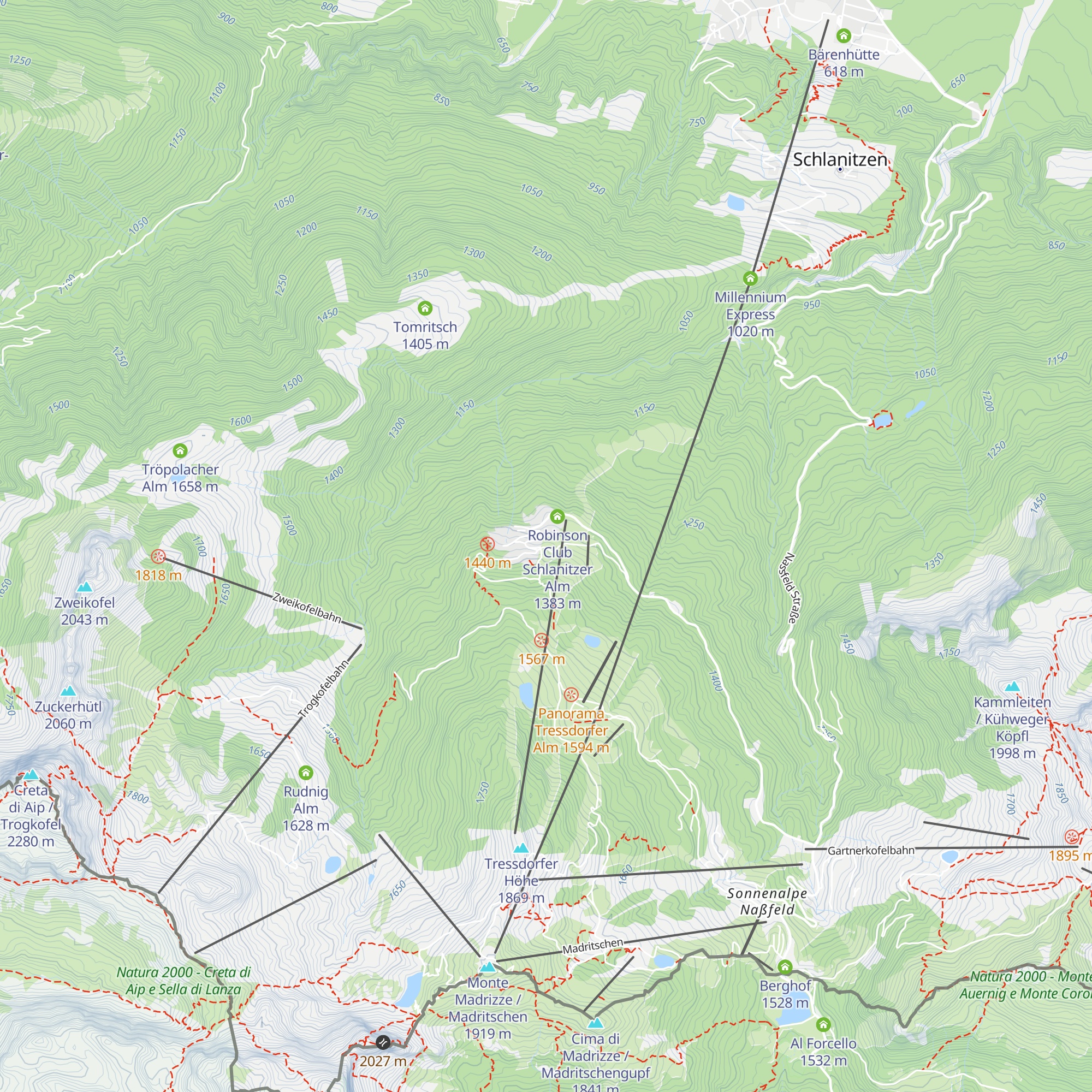 Schlanitzeralm Hütte - u Slováka map