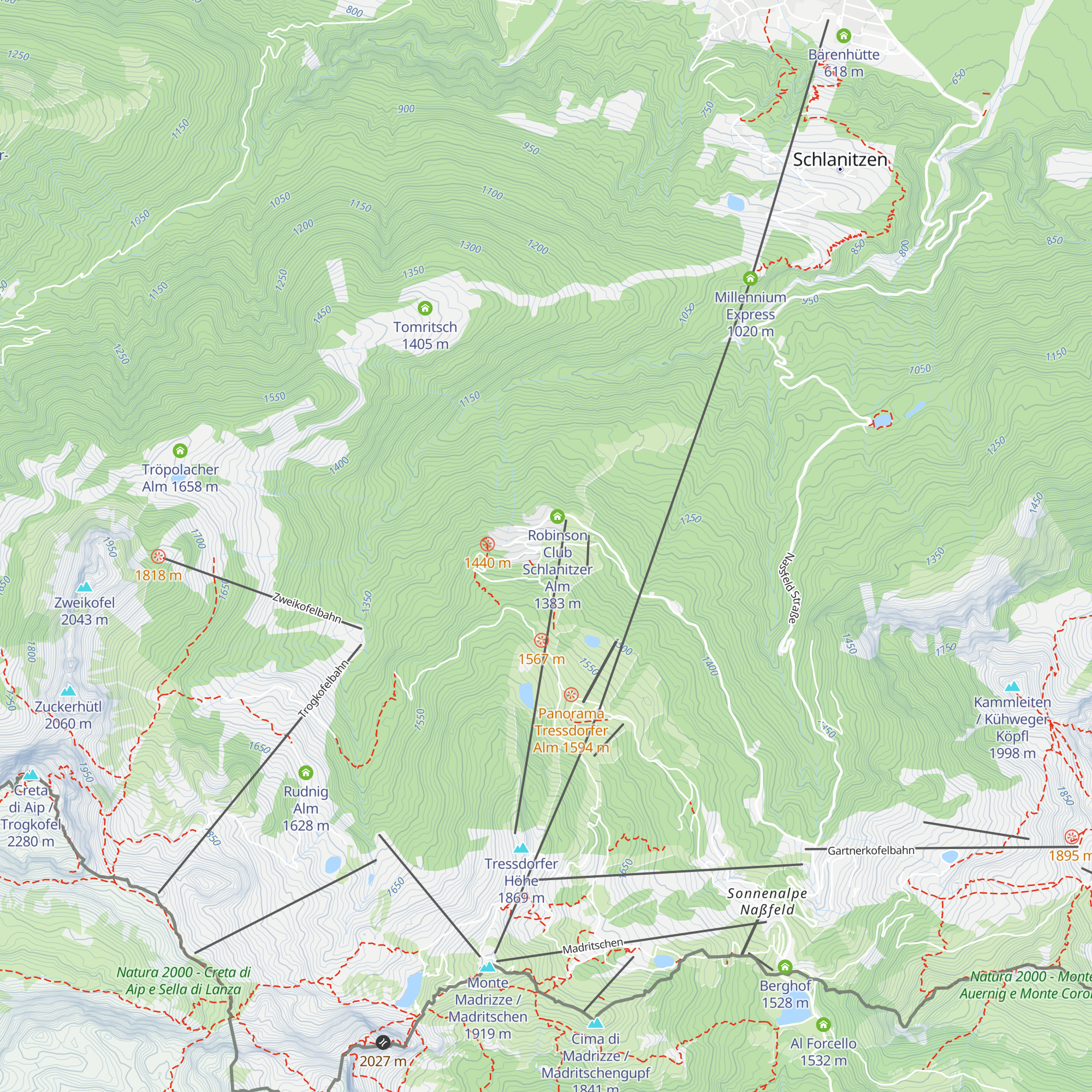 Schlanitzeralm Hütte - u Slováka map