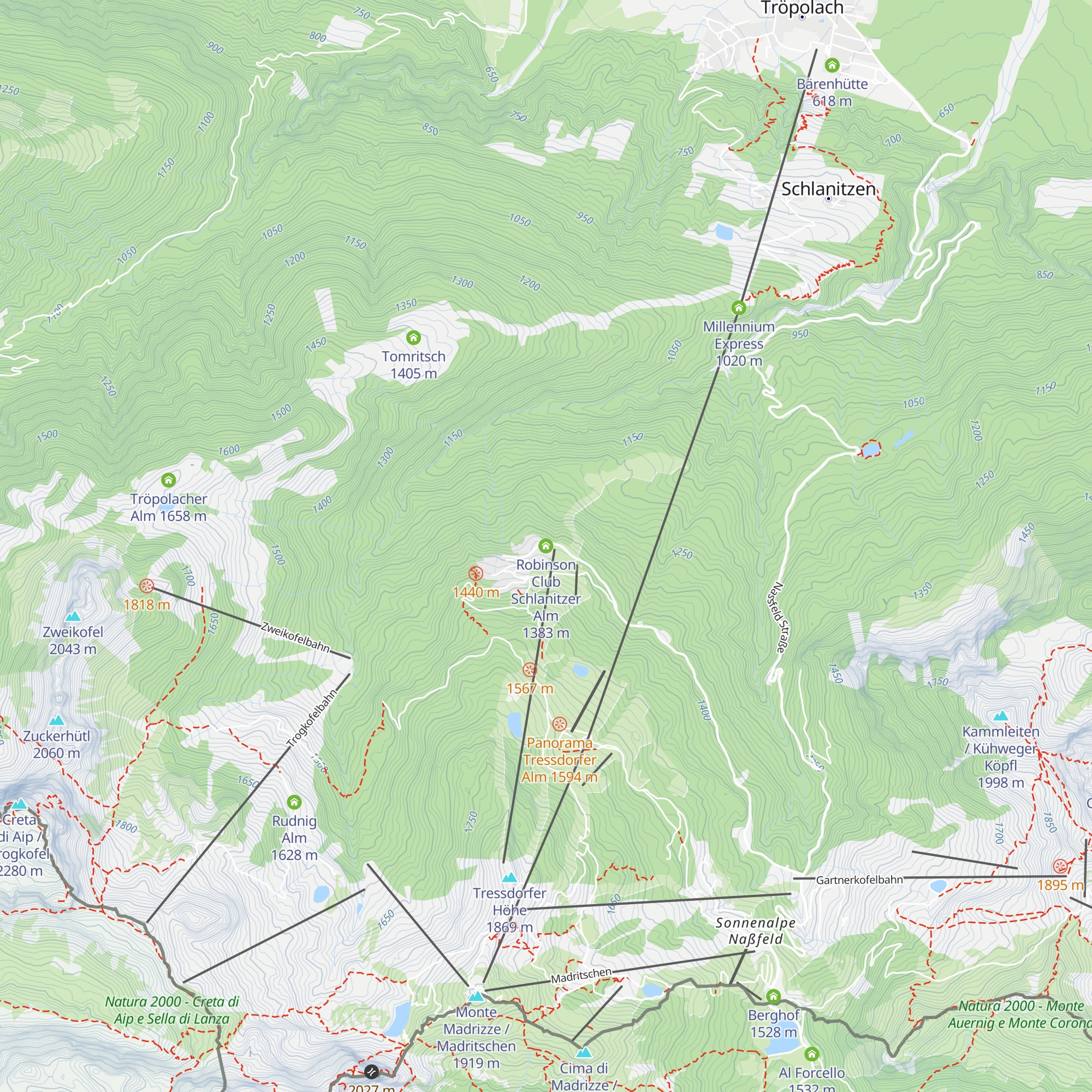 Robinson Club Schlanitzer Alm map