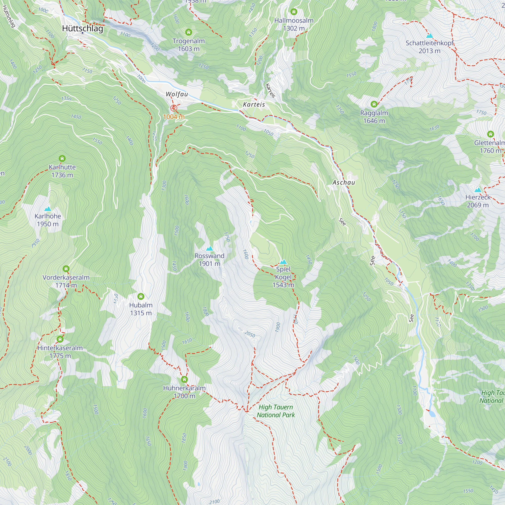 Hirschgrubenalm map
