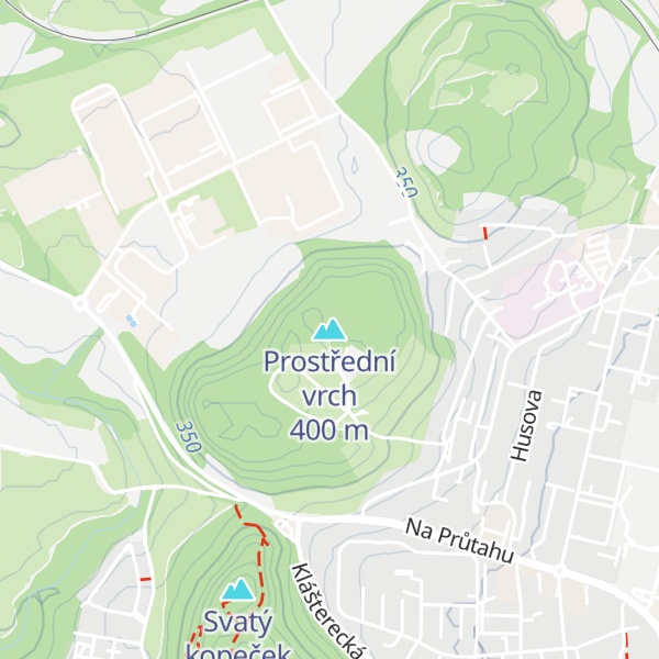 Map of Prostřední vrch