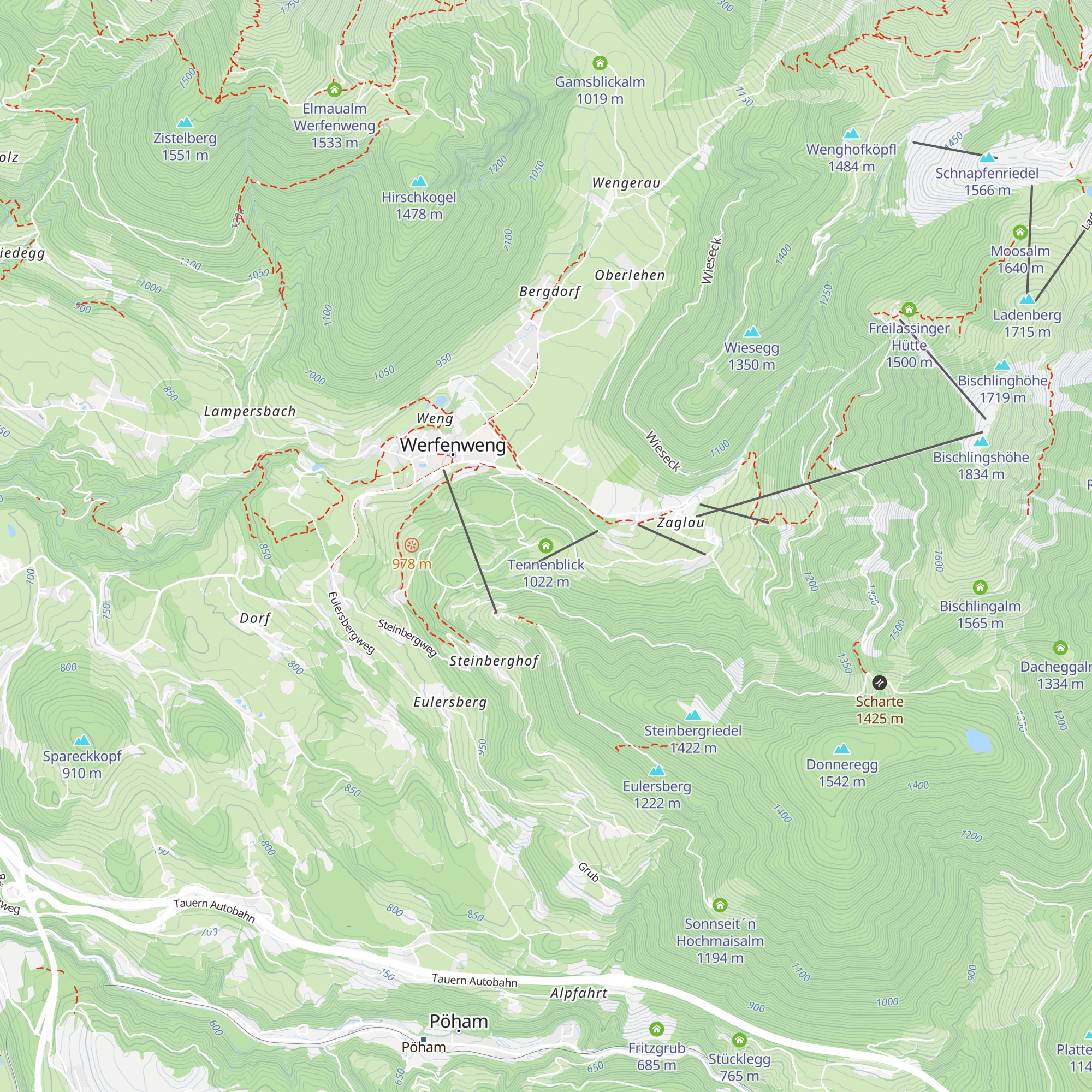 Tennenblick map