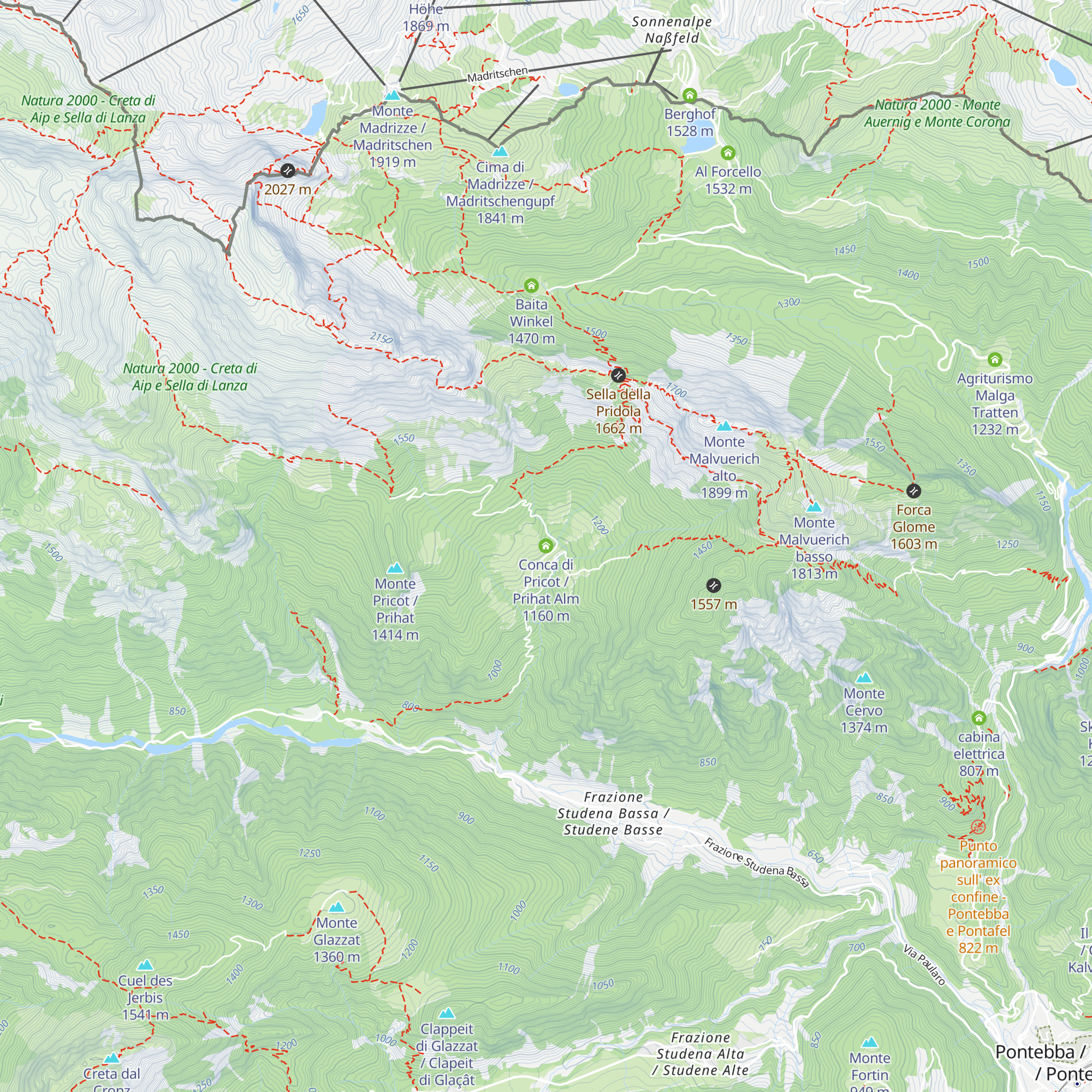 Conca di Pricot / Prihat Alm map