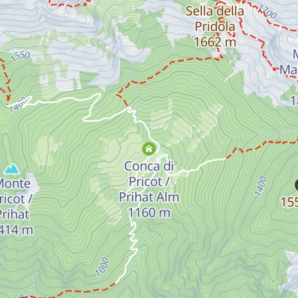 Map of Conca di Pricot / Prihat Alm