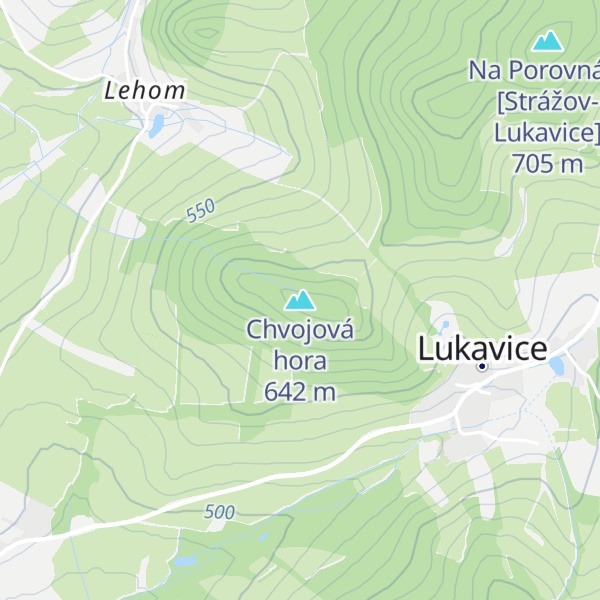 Map of Chvojová hora
