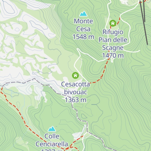 Map of Cesacotta bivouac