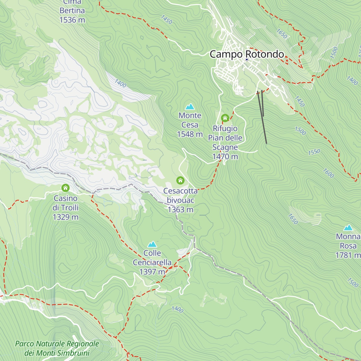 Cesacotta bivouac map