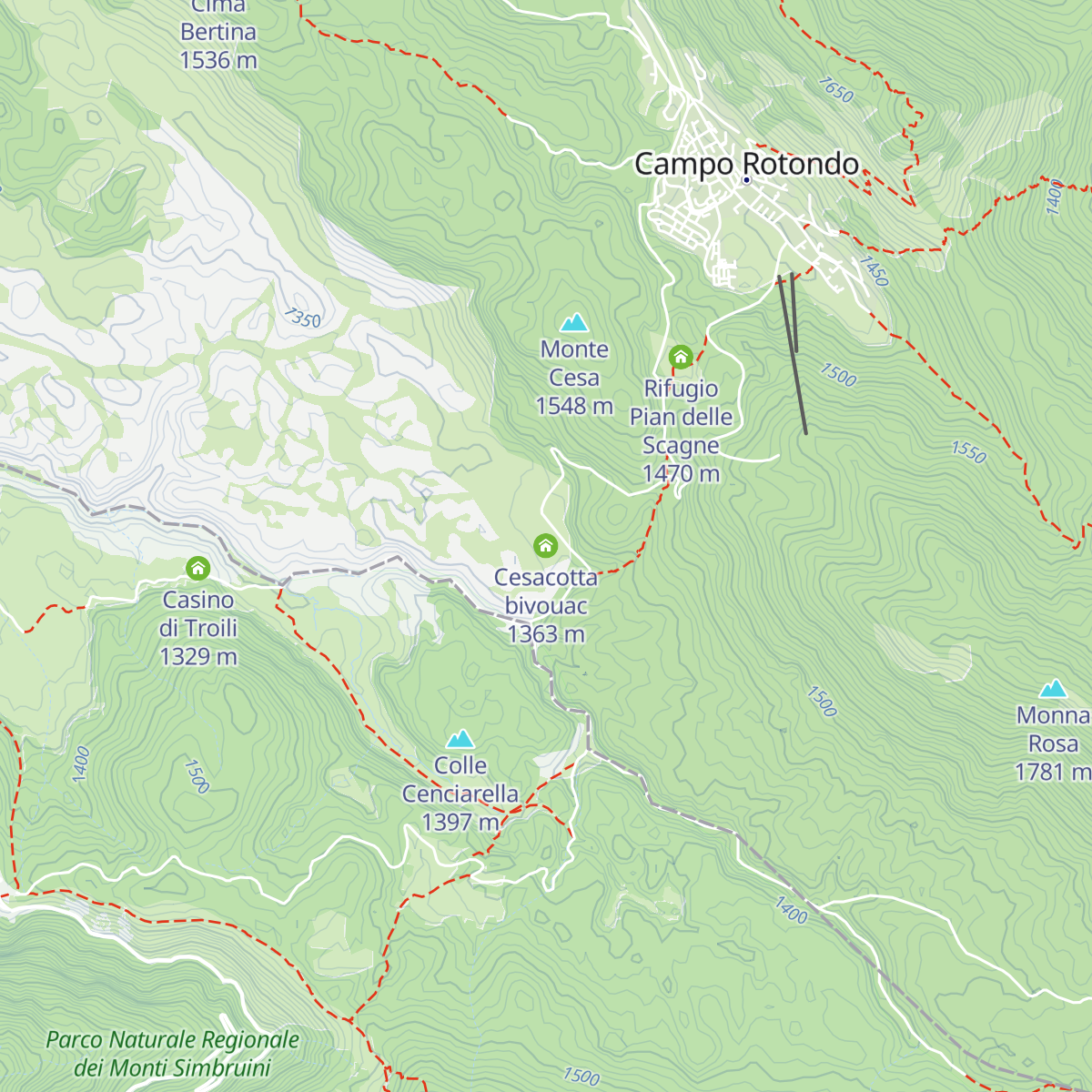 Cesacotta bivouac map