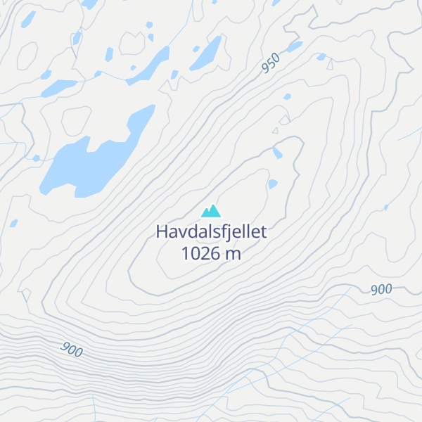 Map of Havdalsfjellet