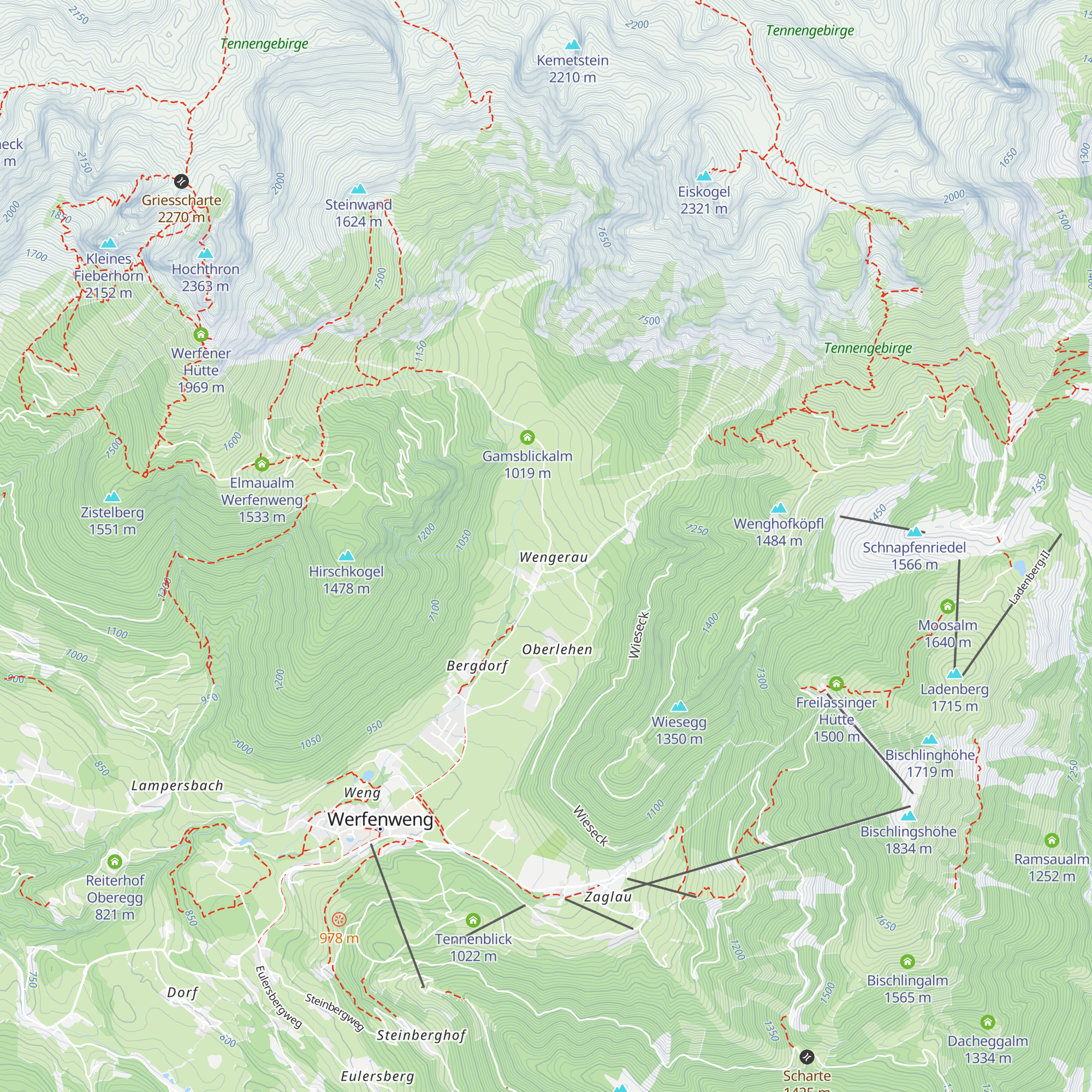 Wengerau Alm map