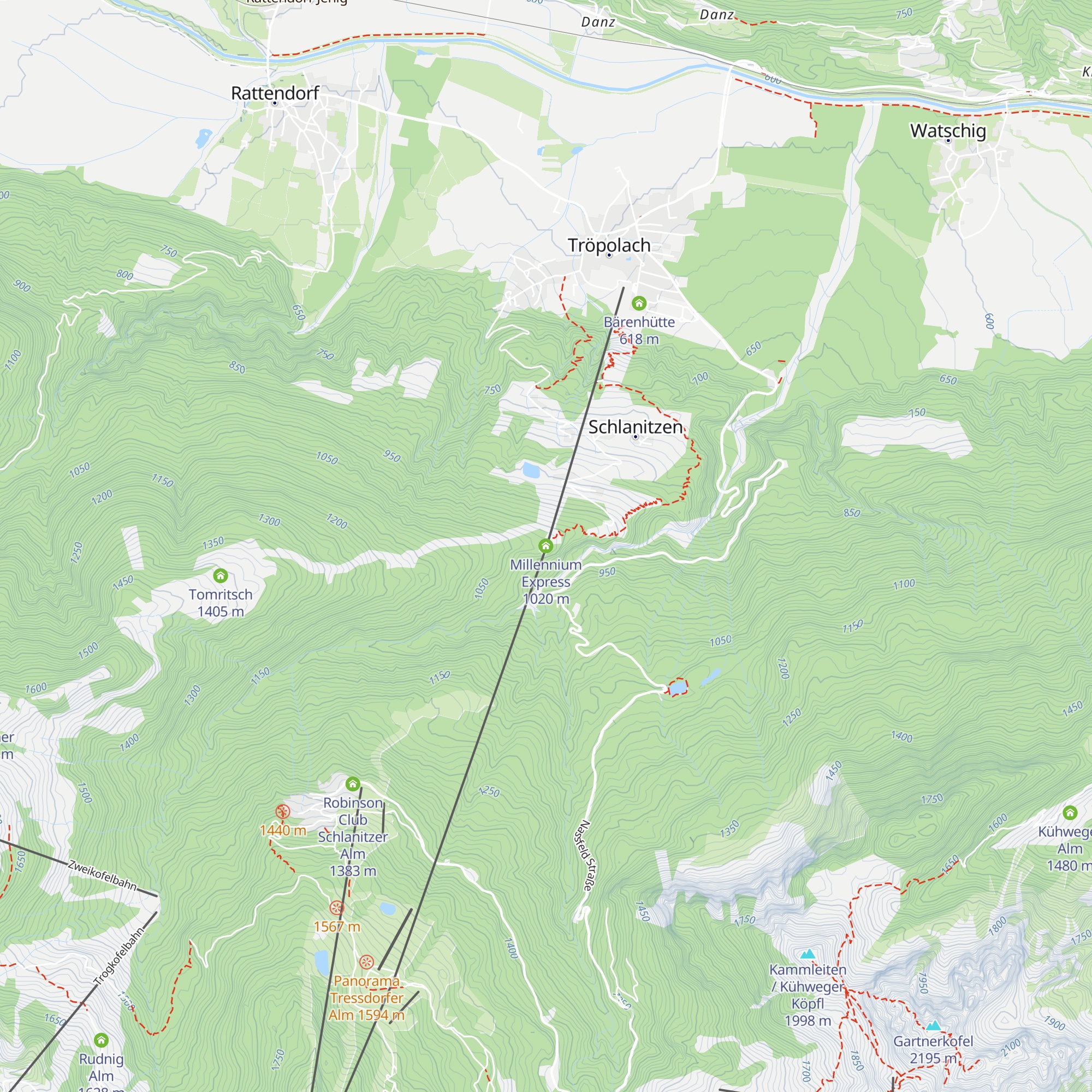 Millennium Express map