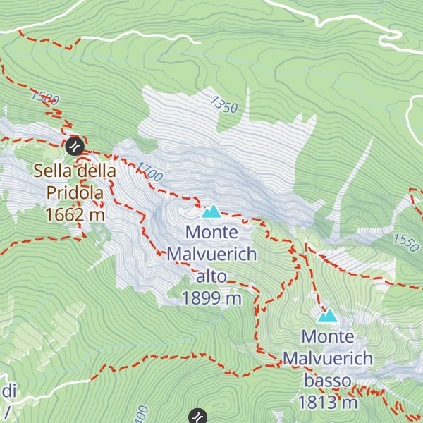 Map of Monte Malvuerich alto
