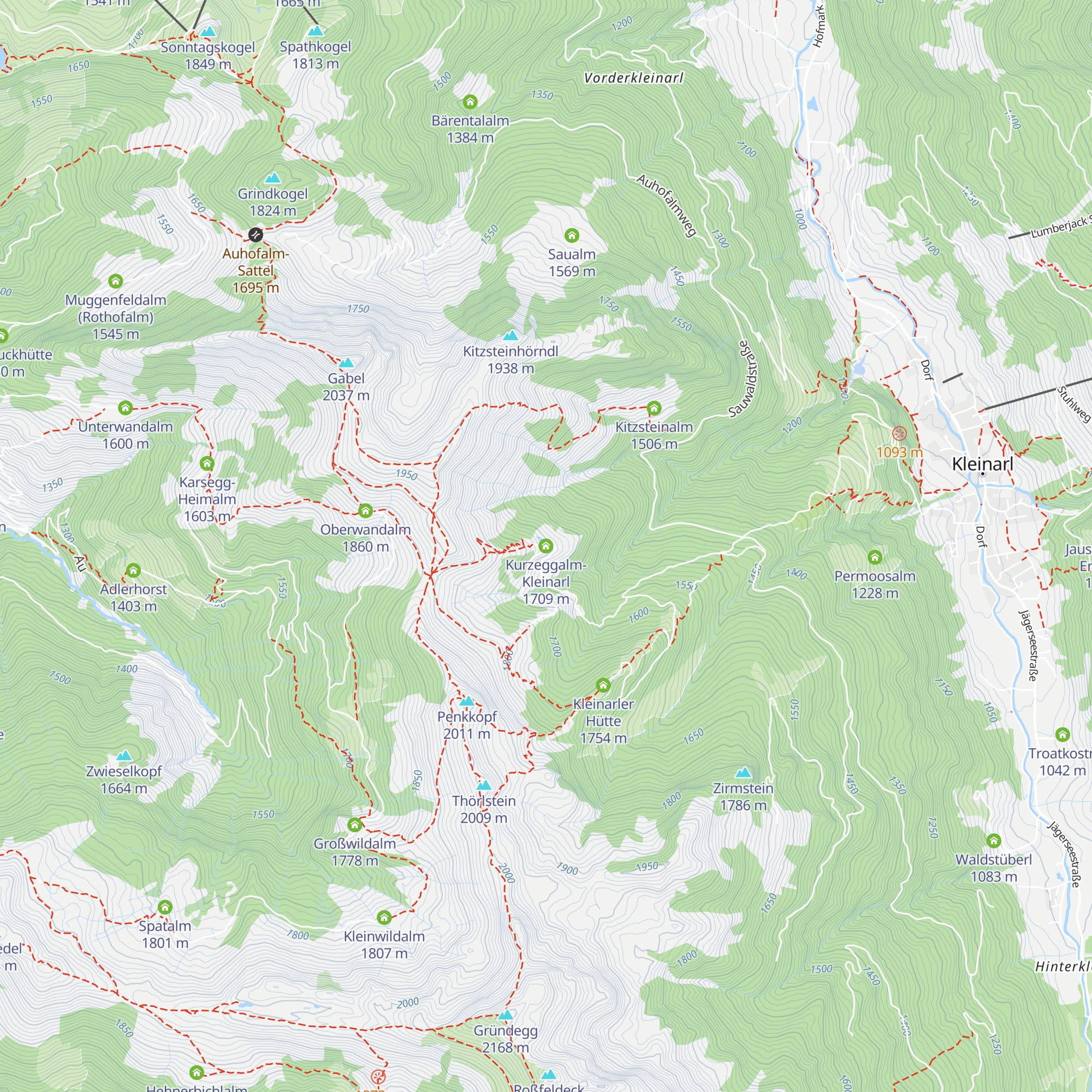 Kurzeggalm-Kleinarl map